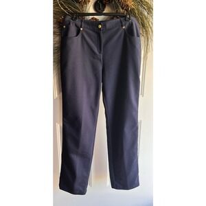 St. John Navy Blue Womens Trouser Slacks Pants Size 8